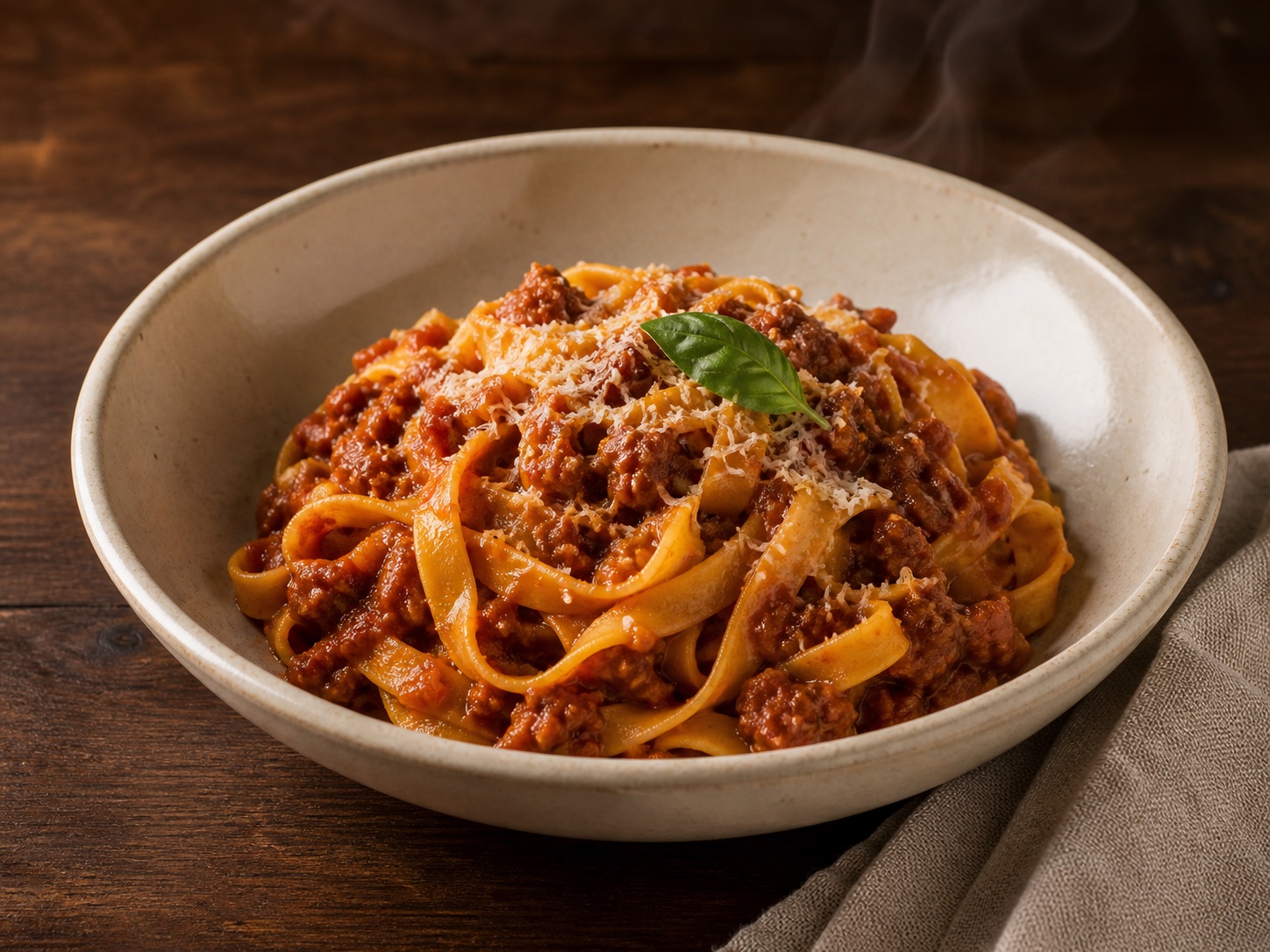 Frische Tagliatelle al Ragù mit Parmigiano